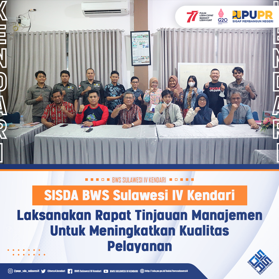 SISDA BWS Sulawesi IV Kendari Laksanakan Rapat Tinjauan Manajemen Untuk Meningkatkan Kualitas Manajemen Mutu